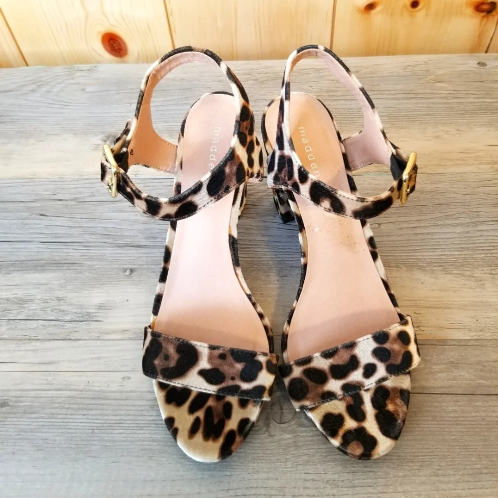 Madden Girl Animal Print Block Heel Sandals